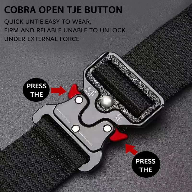 3PCS Versatile Men's Tactical Belts - Durable, Adjustable Design - for Outdoor Hunting & Sports Enthusiasts