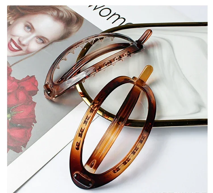 New Elegant French Oval Ponytail Fix Artifact Vintage Hairpin Women Back Head Frosted Hairpinheadwear Girls Hair Accessories