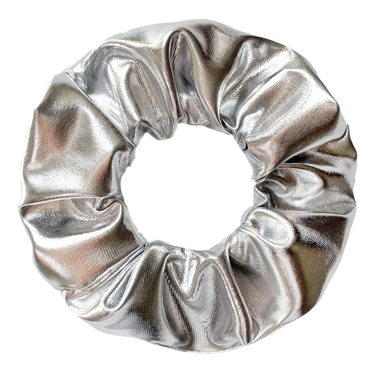 Wholesale 12pcs Metallic Color Scrunchies For Women Gold Silver Black Color Laser Effective Scrunches Set Girls Hair Rope Pack