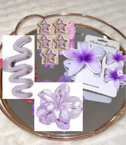 10pcs/set Sweet Gradient Flower Wave Star Hair Clips Claw Clamp Hairpin Women Beach Barrette Hairpin Summer Hair Accessories