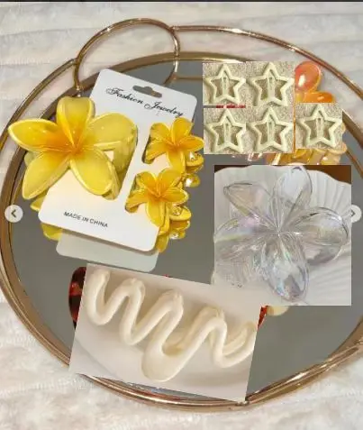 10pcs/set Sweet Gradient Flower Wave Star Hair Clips Claw Clamp Hairpin Women Beach Barrette Hairpin Summer Hair Accessories