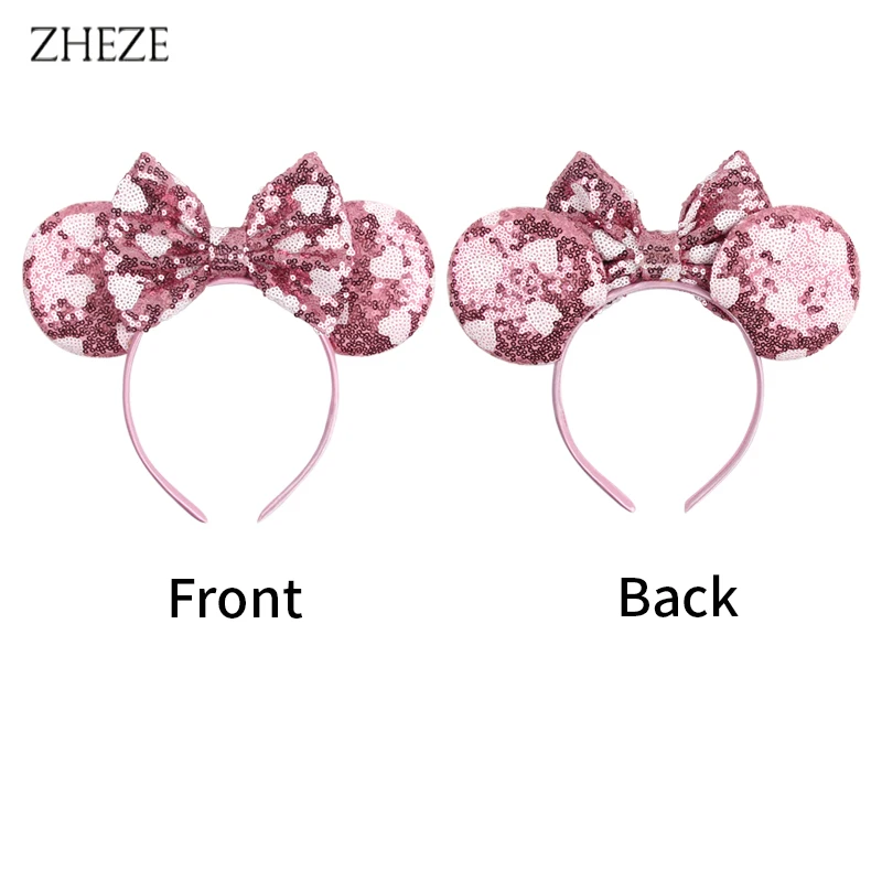 New Valentine's Day Mouse Ears Headband For Girls Women Sequins Love 5"Bow Hairbands Festival Party DIY Hair Accessories Femmes