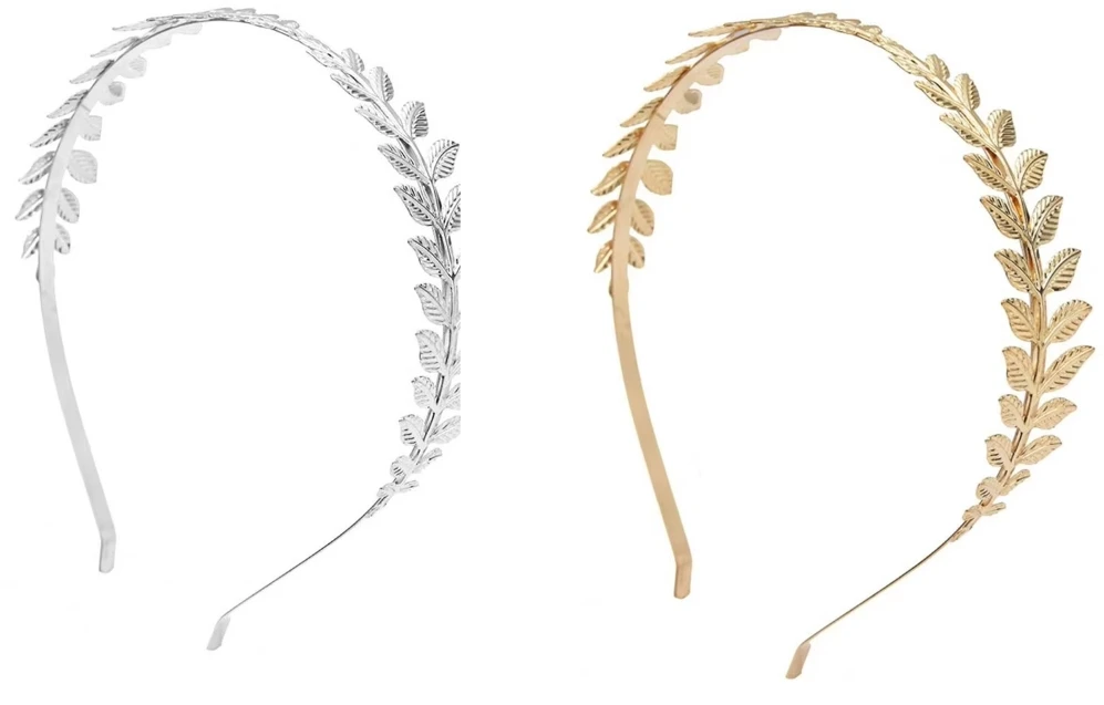 1PC Women's Vintage Baroque European & American Style Bridal Old Leaf Branch Hair Band Crown Fashionable Headband