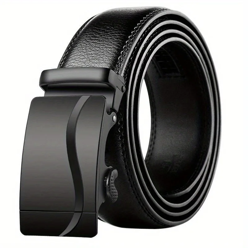 Men Belts Automatic Buckle Belt PU Leather High Quality For Men Leather Strap Casual For Jeans
