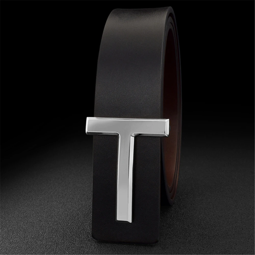 High Quality Business Men Belt Luxury Brand Designer famous Leather Belts for men Jeans Strap Male Metal Buckle work belt