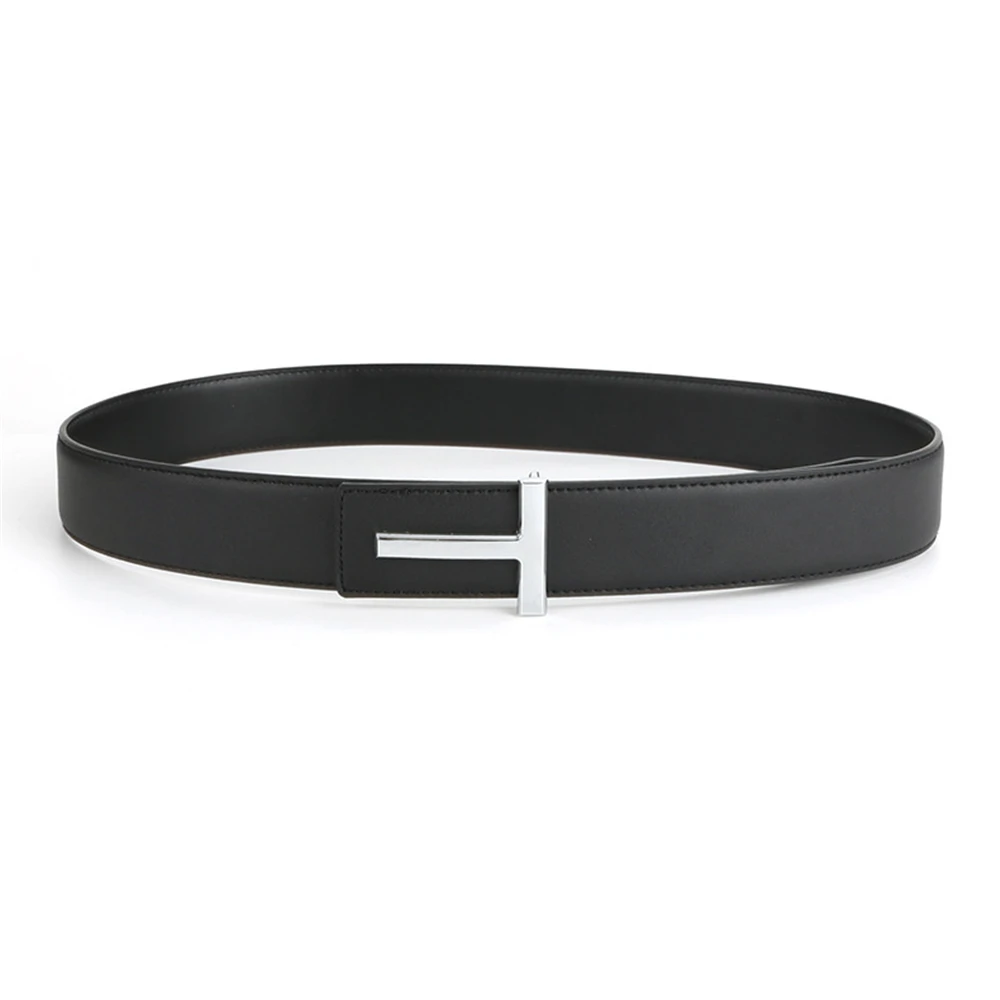 High Quality Business Men Belt Luxury Brand Designer famous Leather Belts for men Jeans Strap Male Metal Buckle work belt