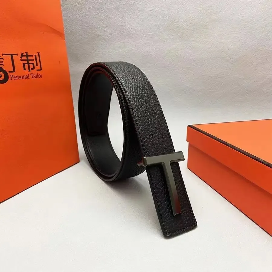 High Quality Business Men Belt Luxury Brand Designer famous Leather Belts for men Jeans Strap Male Metal Buckle work belt