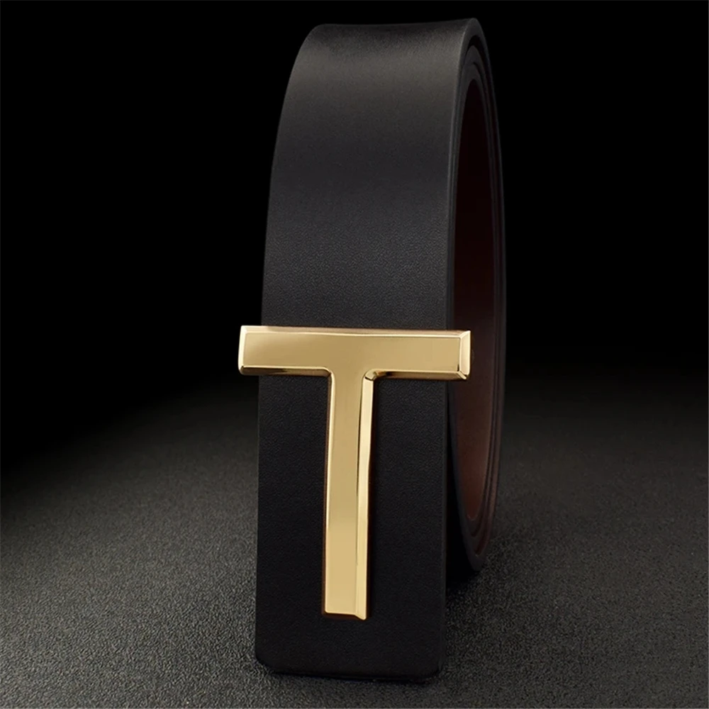 High Quality Business Men Belt Luxury Brand Designer famous Leather Belts for men Jeans Strap Male Metal Buckle work belt