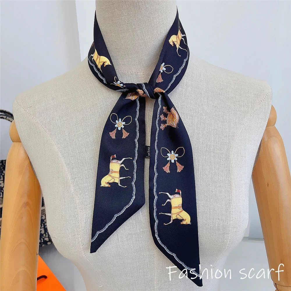 1PC Korean Fashion New Women's Twill Decorative Ribbon Small Scarf Binding Bag Handle Ribbon Hair Band Small Scarf Headband