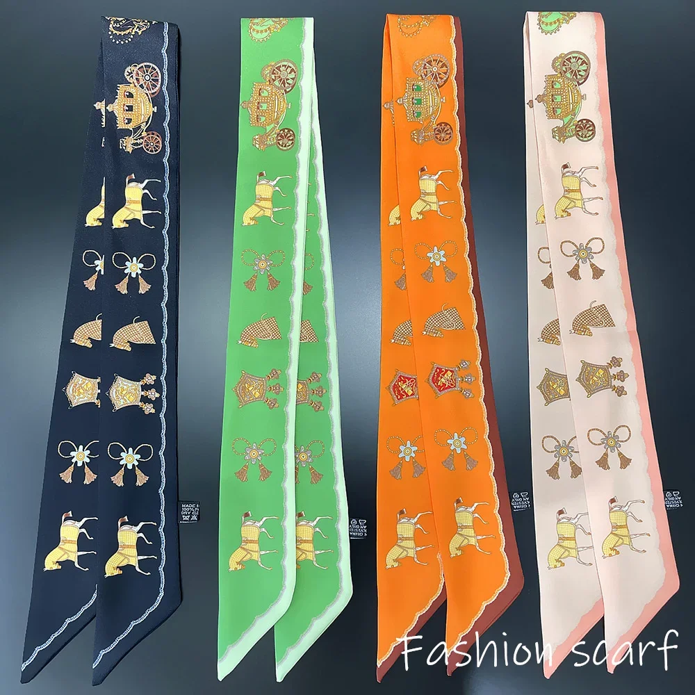 1PC Korean Fashion New Women's Twill Decorative Ribbon Small Scarf Binding Bag Handle Ribbon Hair Band Small Scarf Headband