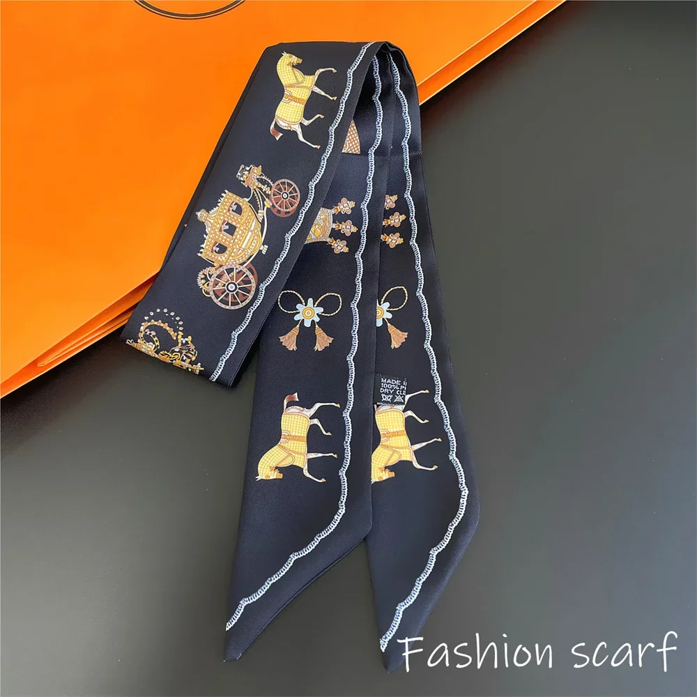 1PC Korean Fashion New Women's Twill Decorative Ribbon Small Scarf Binding Bag Handle Ribbon Hair Band Small Scarf Headband