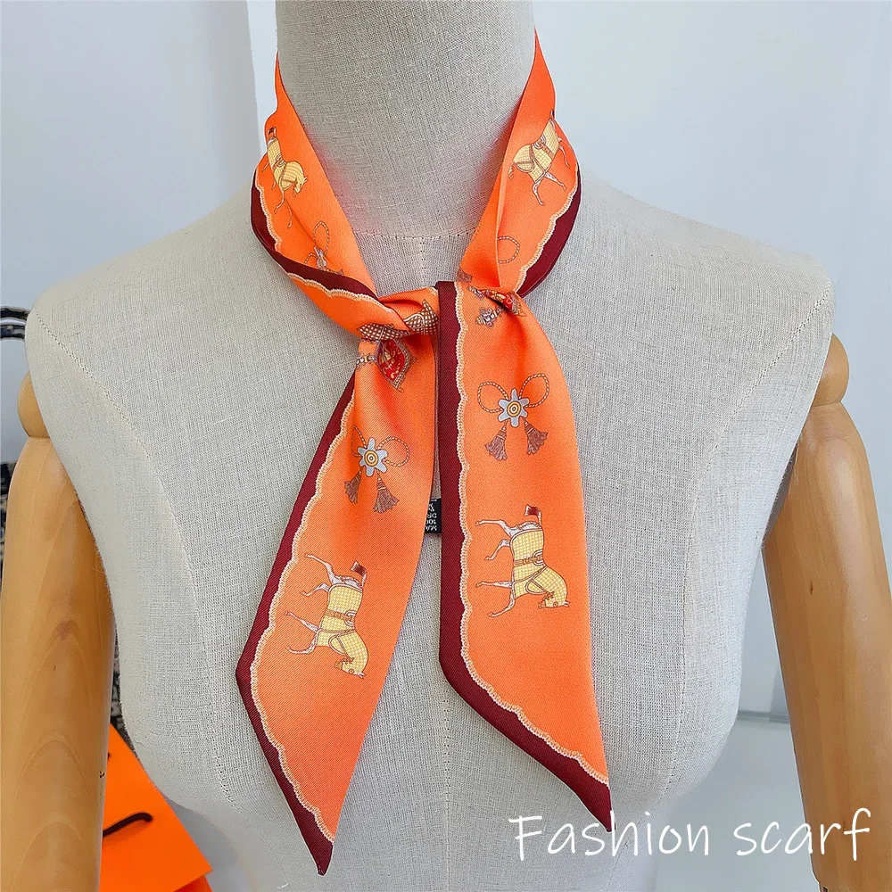 1PC Korean Fashion New Women's Twill Decorative Ribbon Small Scarf Binding Bag Handle Ribbon Hair Band Small Scarf Headband