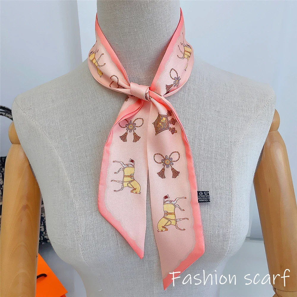 1PC Korean Fashion New Women's Twill Decorative Ribbon Small Scarf Binding Bag Handle Ribbon Hair Band Small Scarf Headband