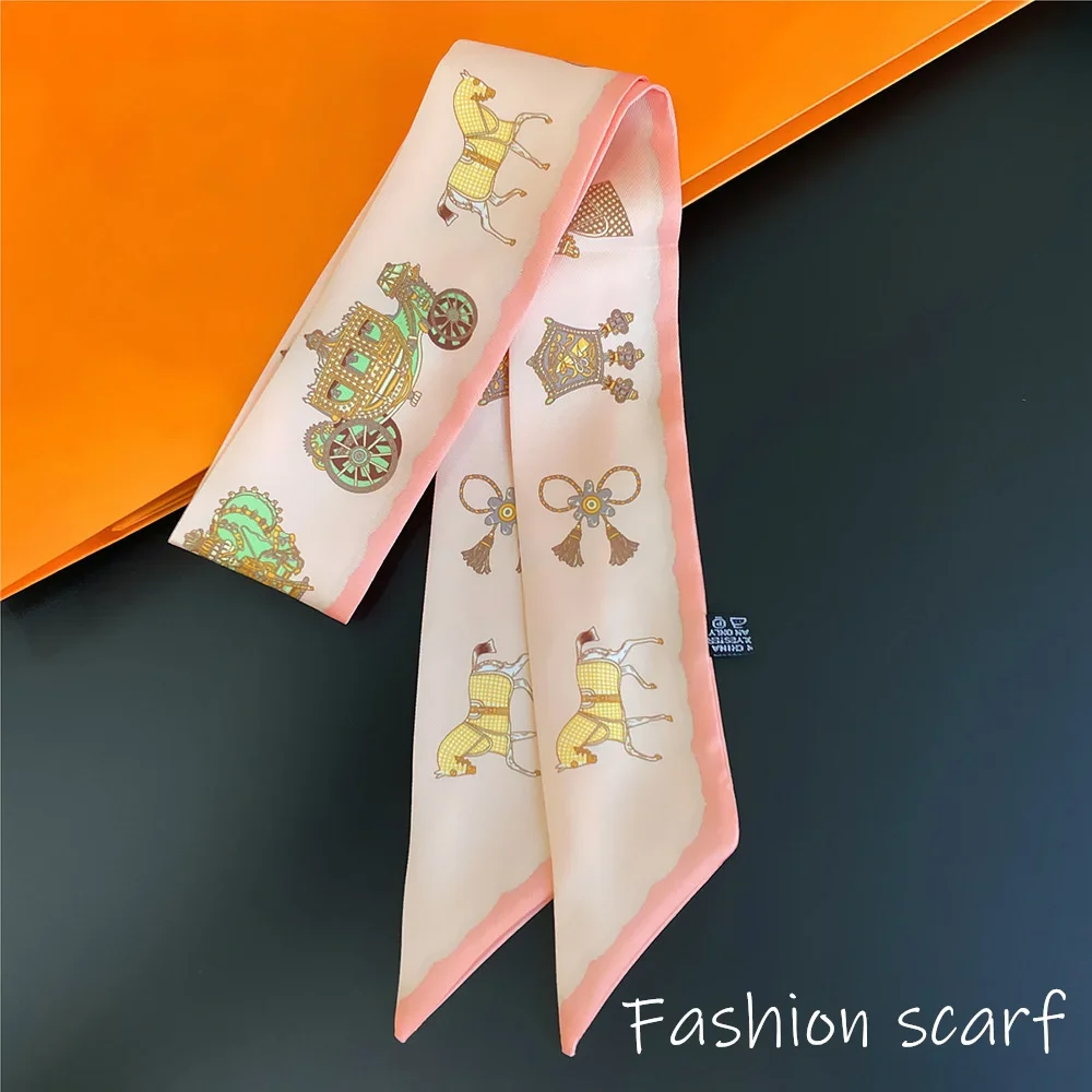 1PC Korean Fashion New Women's Twill Decorative Ribbon Small Scarf Binding Bag Handle Ribbon Hair Band Small Scarf Headband