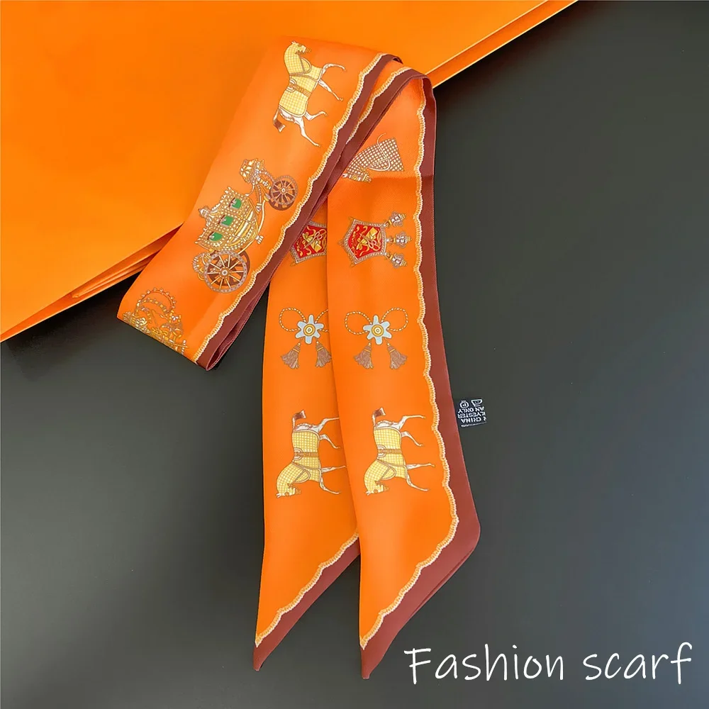 1PC Korean Fashion New Women's Twill Decorative Ribbon Small Scarf Binding Bag Handle Ribbon Hair Band Small Scarf Headband