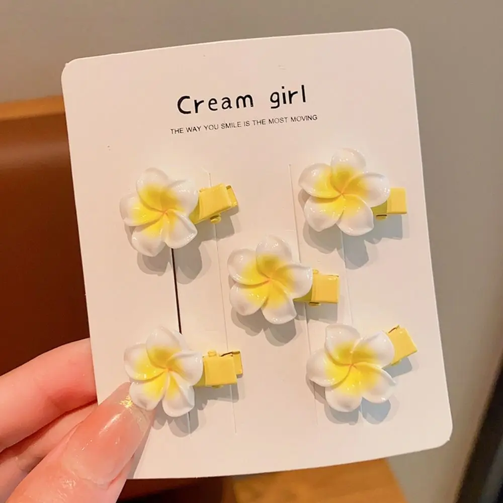 2/5PCS New Resin Hair Clip Mini Sweet Headrope Cherry Blossom Hair Accessories Girls