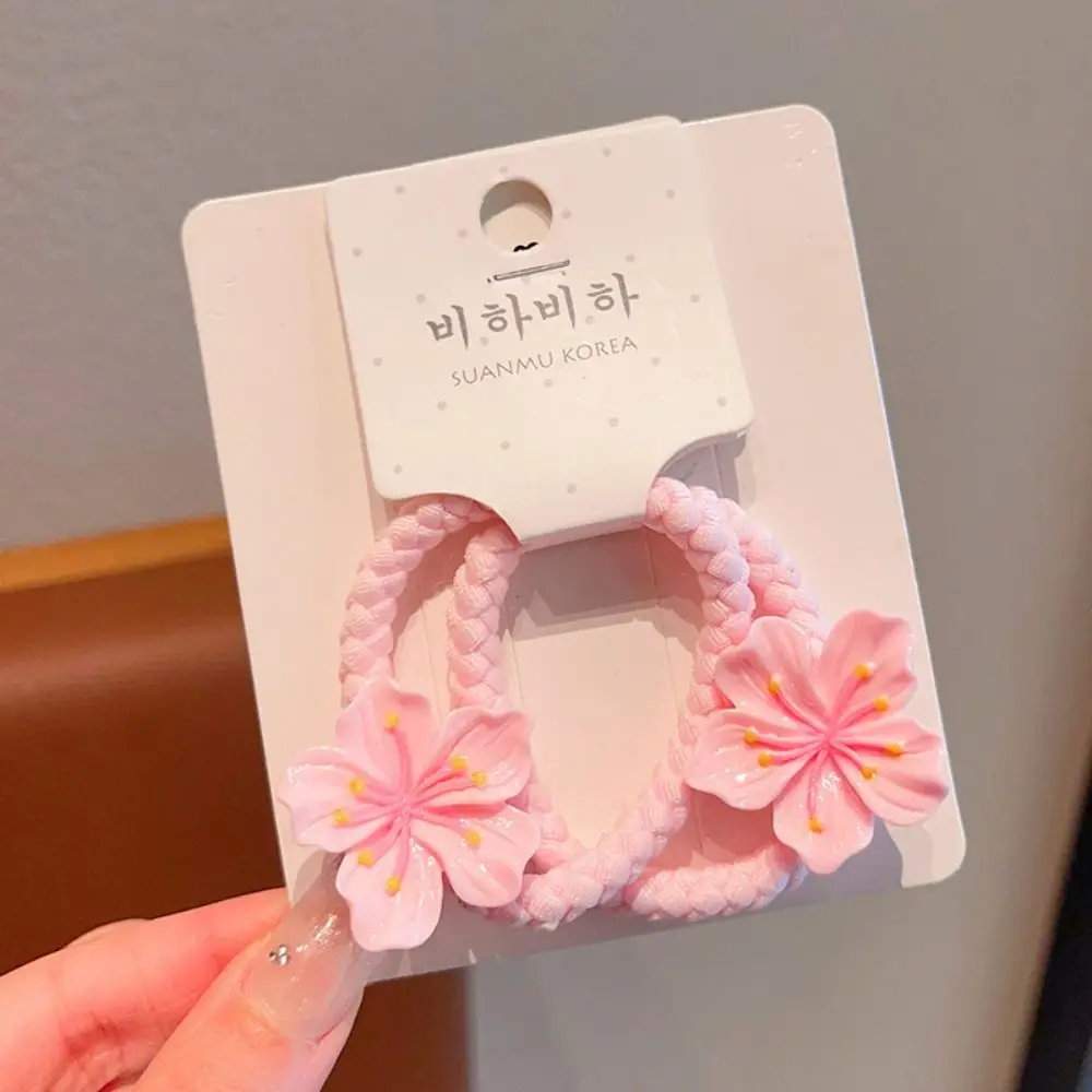 2/5PCS New Resin Hair Clip Mini Sweet Headrope Cherry Blossom Hair Accessories Girls