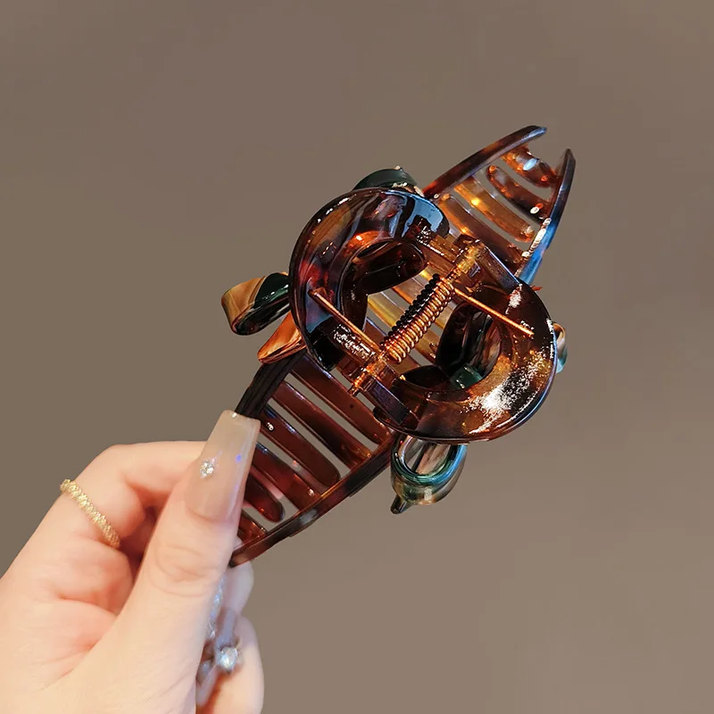 1/2pcs Enamel Oil Painting Bow Shark Clip Temperament High-End Back of the Head Disc Hair Hair Clip Acrylic Clip Clip