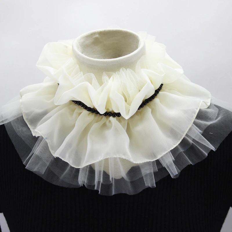 Ladies Ruffles Stand Shirt Scarf Fake Collar Sweater Decorative Collar Detachable Lace Blouse Doll Collar Neckwear For Women