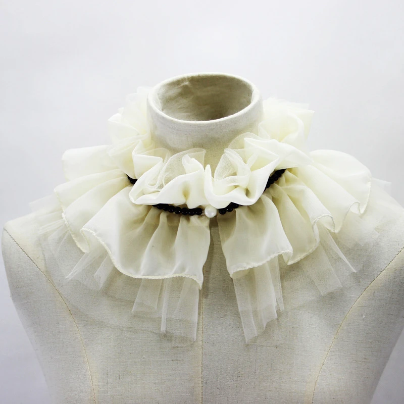 Ladies Ruffles Stand Shirt Scarf Fake Collar Sweater Decorative Collar Detachable Lace Blouse Doll Collar Neckwear For Women