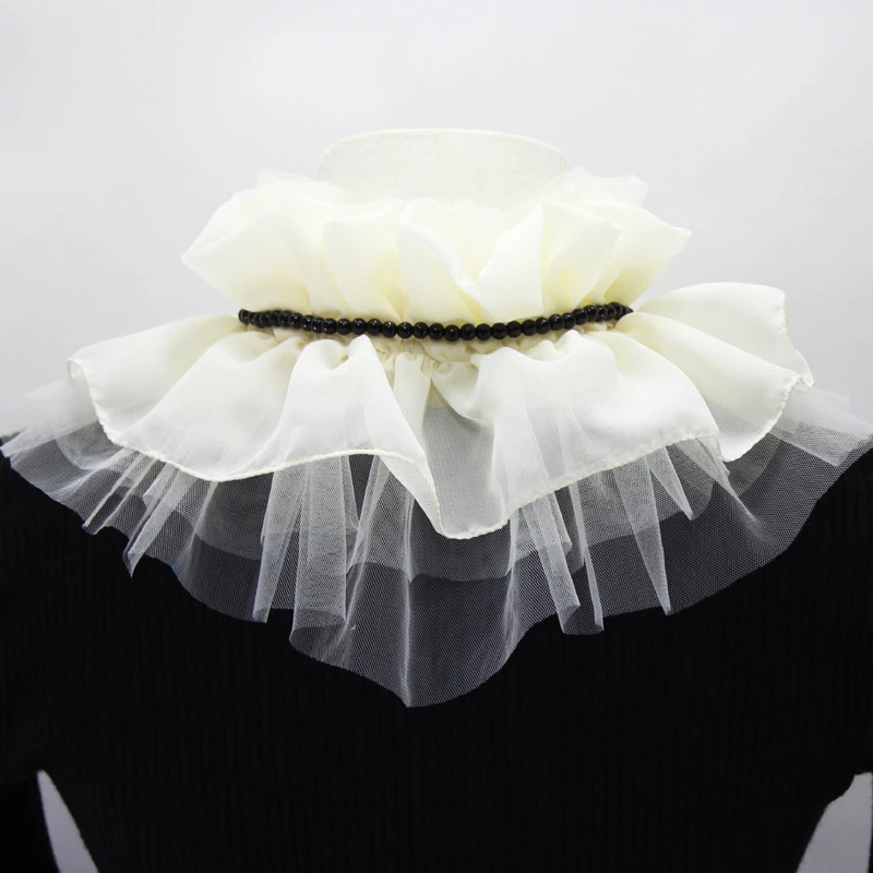 Ladies Ruffles Stand Shirt Scarf Fake Collar Sweater Decorative Collar Detachable Lace Blouse Doll Collar Neckwear For Women