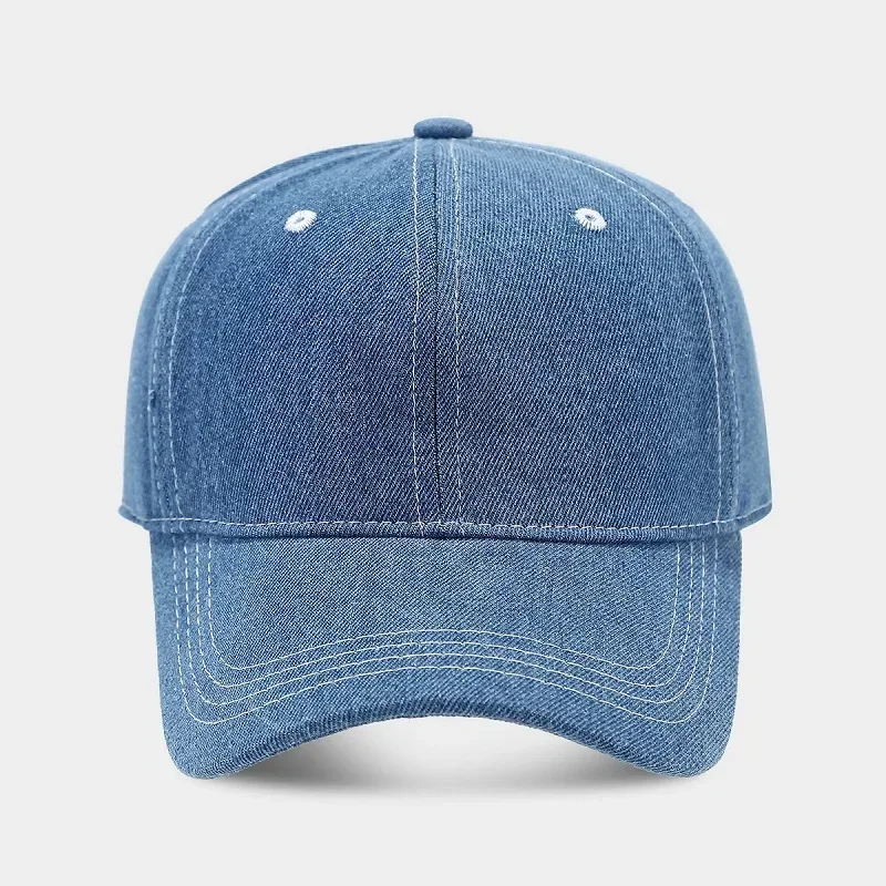 Solid color denim baseball cap for women Korean casual duckbill cap for men summer sun protection cap