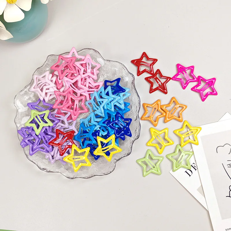 10-20 Pieces Y2K Dopamine-style Star Hairpins For Women. Bangs Clips, Side Clips Ffor Broken Hair. Five-pointed Star BB Clips,