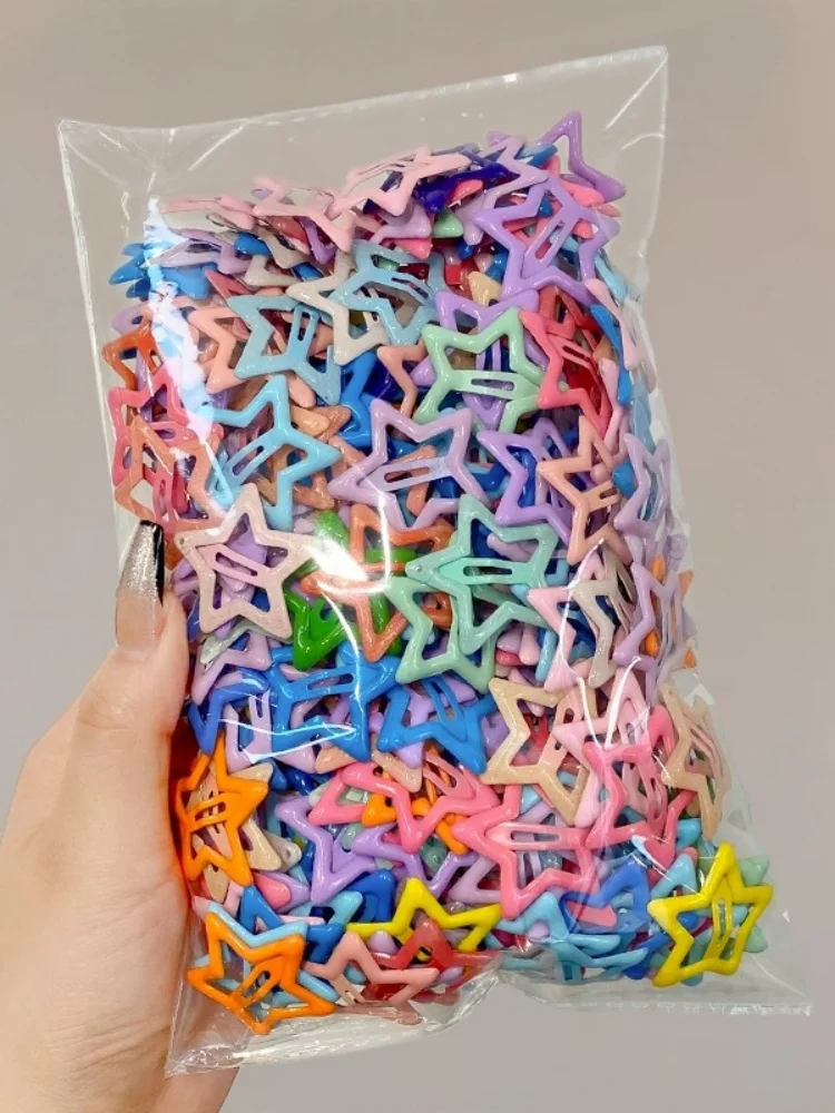 10-20 Pieces Y2K Dopamine-style Star Hairpins For Women. Bangs Clips, Side Clips Ffor Broken Hair. Five-pointed Star BB Clips,