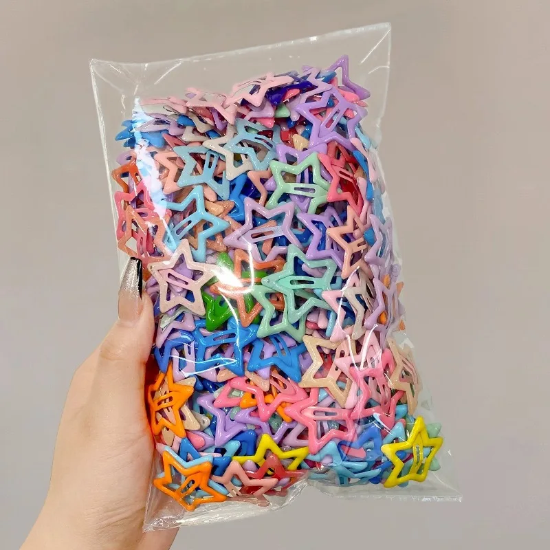 10-20 Pieces Y2K Dopamine-style Star Hairpins For Women. Bangs Clips, Side Clips Ffor Broken Hair. Five-pointed Star BB Clips,