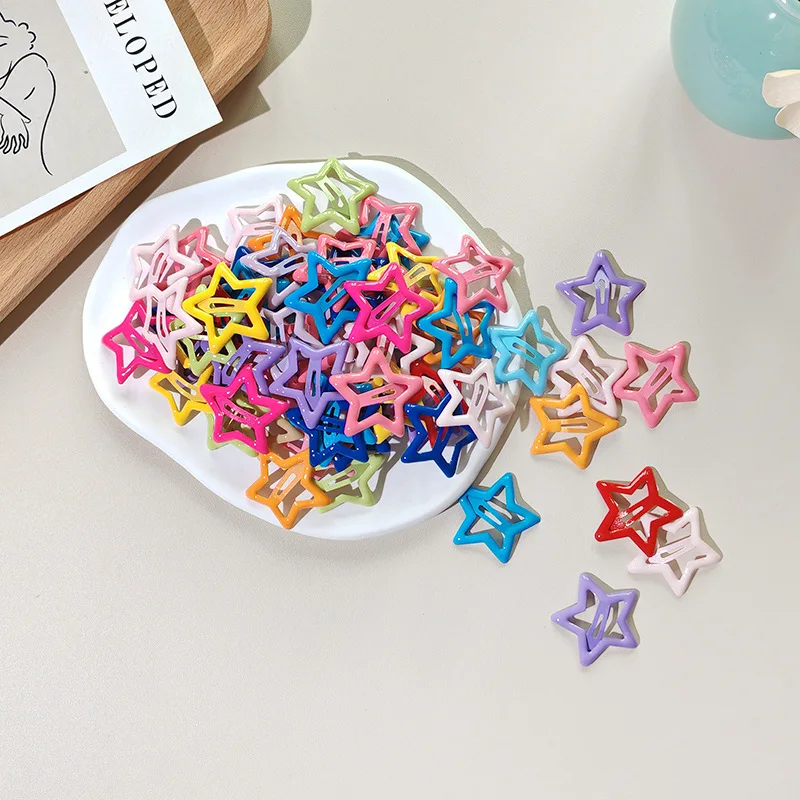 10-20 Pieces Y2K Dopamine-style Star Hairpins For Women. Bangs Clips, Side Clips Ffor Broken Hair. Five-pointed Star BB Clips,