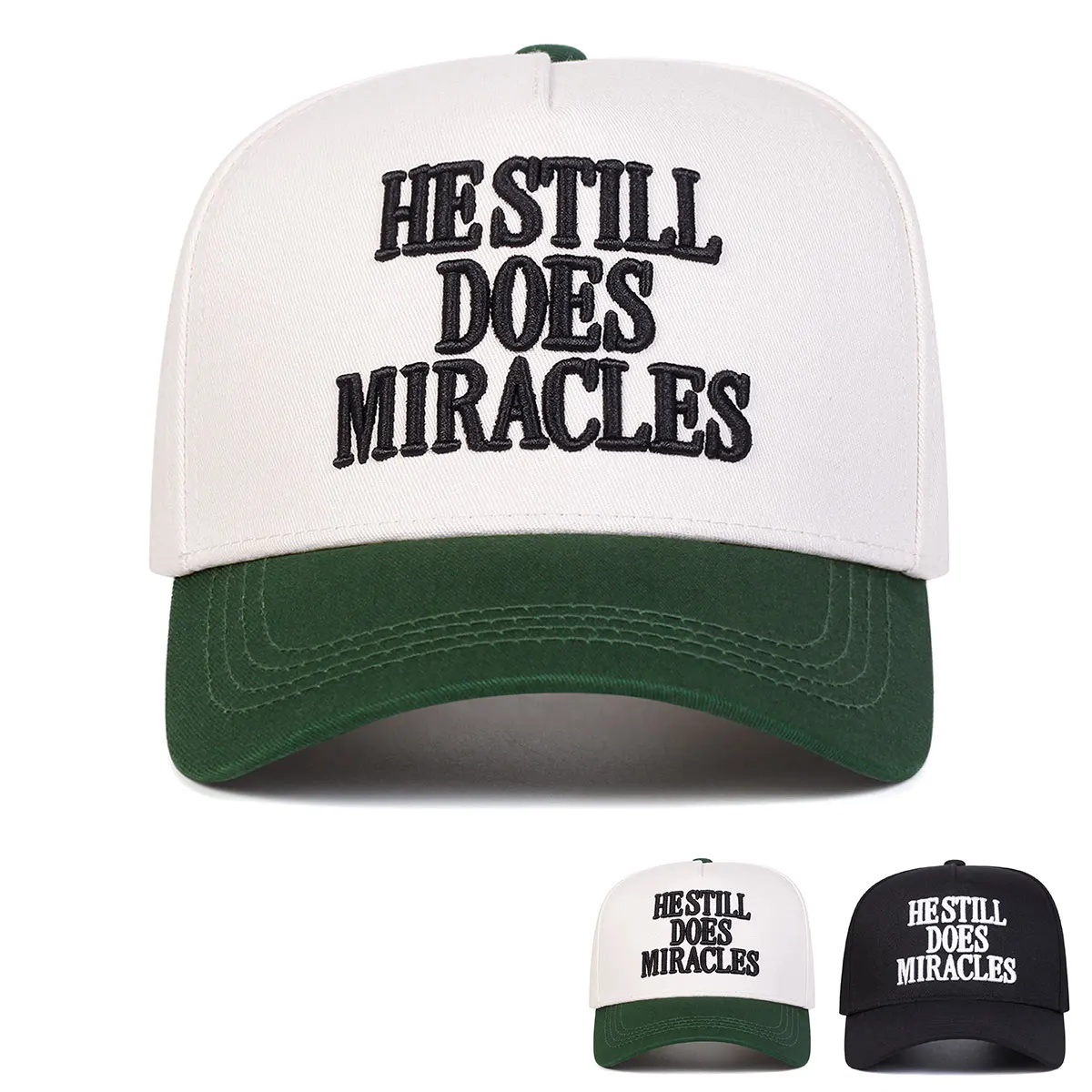 Unisex HESTILL DOES MIRACLES Embroidery Baseball Caps Spring and Autumn Outdoor Adjustable Casual Hats Hip Hop Hat Sunscreen Hat