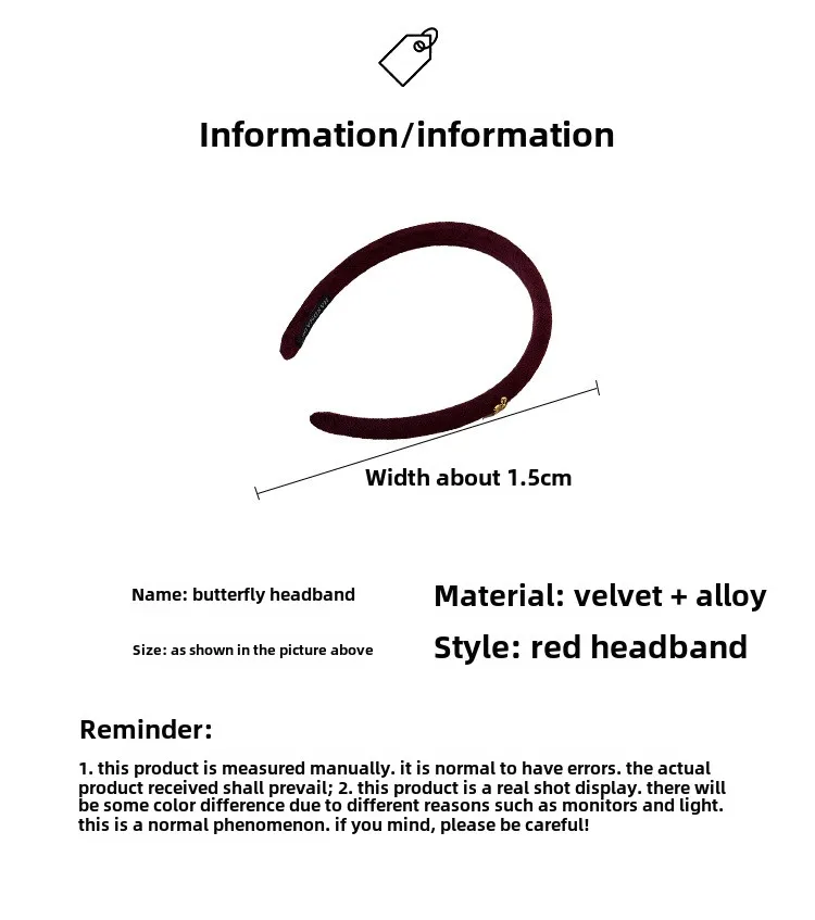 Korean autumn and winter velvet noble narrow version headband simple small bow hair accessories 2025 versatile high cranial top
