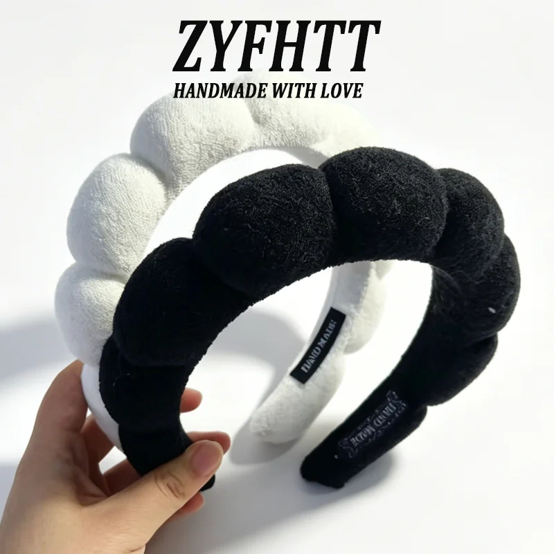 1/5pcs ZYFHTT Simple Cloud Sponge Headband for Women Candy Color Wide Hair Band Fashion Girl Face Hair Hoop Hair Accessory