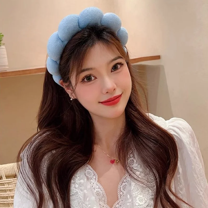1/5pcs ZYFHTT Simple Cloud Sponge Headband for Women Candy Color Wide Hair Band Fashion Girl Face Hair Hoop Hair Accessory