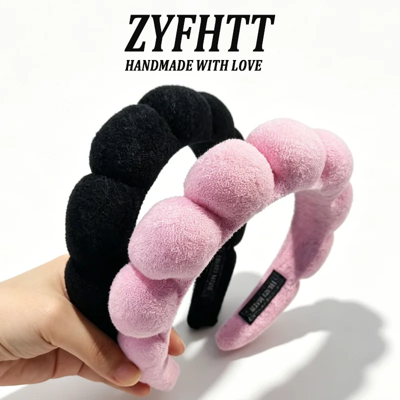 1/5pcs ZYFHTT Simple Cloud Sponge Headband for Women Candy Color Wide Hair Band Fashion Girl Face Hair Hoop Hair Accessory