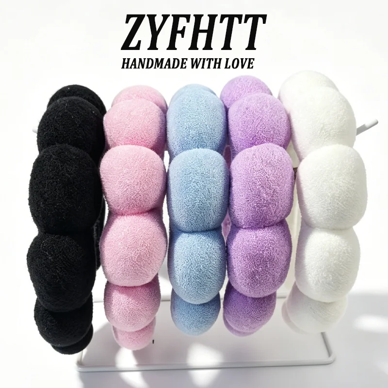 1/5pcs ZYFHTT Simple Cloud Sponge Headband for Women Candy Color Wide Hair Band Fashion Girl Face Hair Hoop Hair Accessory