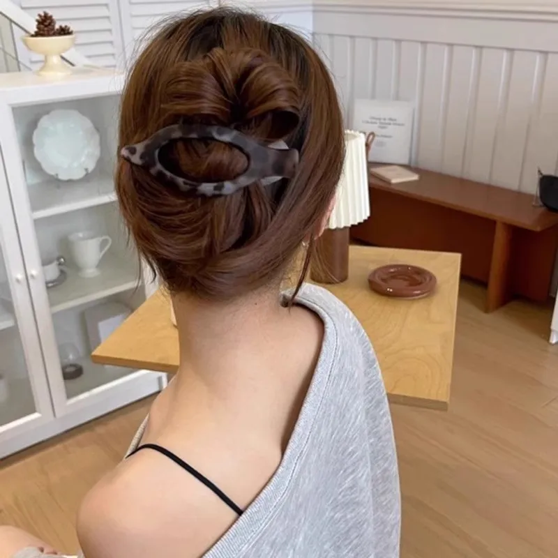 Simple French Style Oval Hair Clip For Women Girls Back Head Hair Hold Hairpin Hairgrip Barrette Headband Fashion Hair Accessory