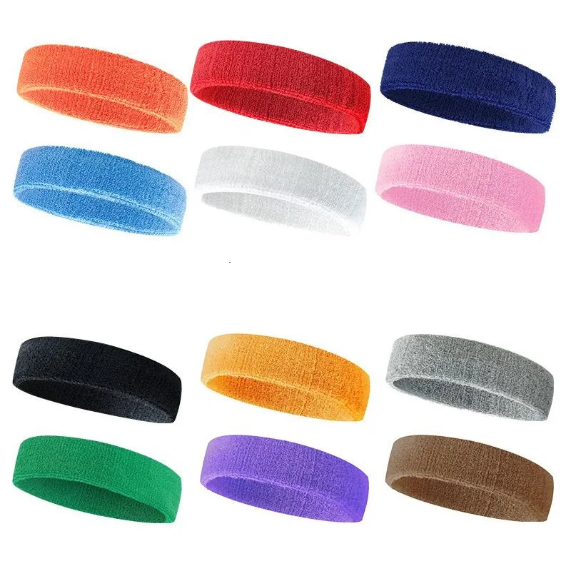 Towel Material Solid High Elastic Thick Sweat Absorbing Running Cycling Outdoor Sports Sweatband Headband Hair Band
