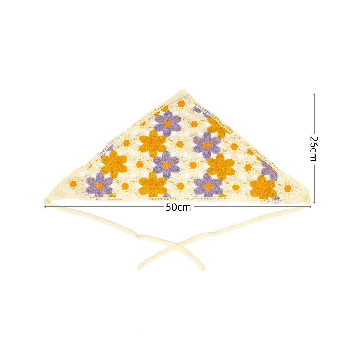 1 pcs women's hair scarf fashionable sweet rustic style knitted flower triangular headscarf cute kawaii Ladies' hair accessories