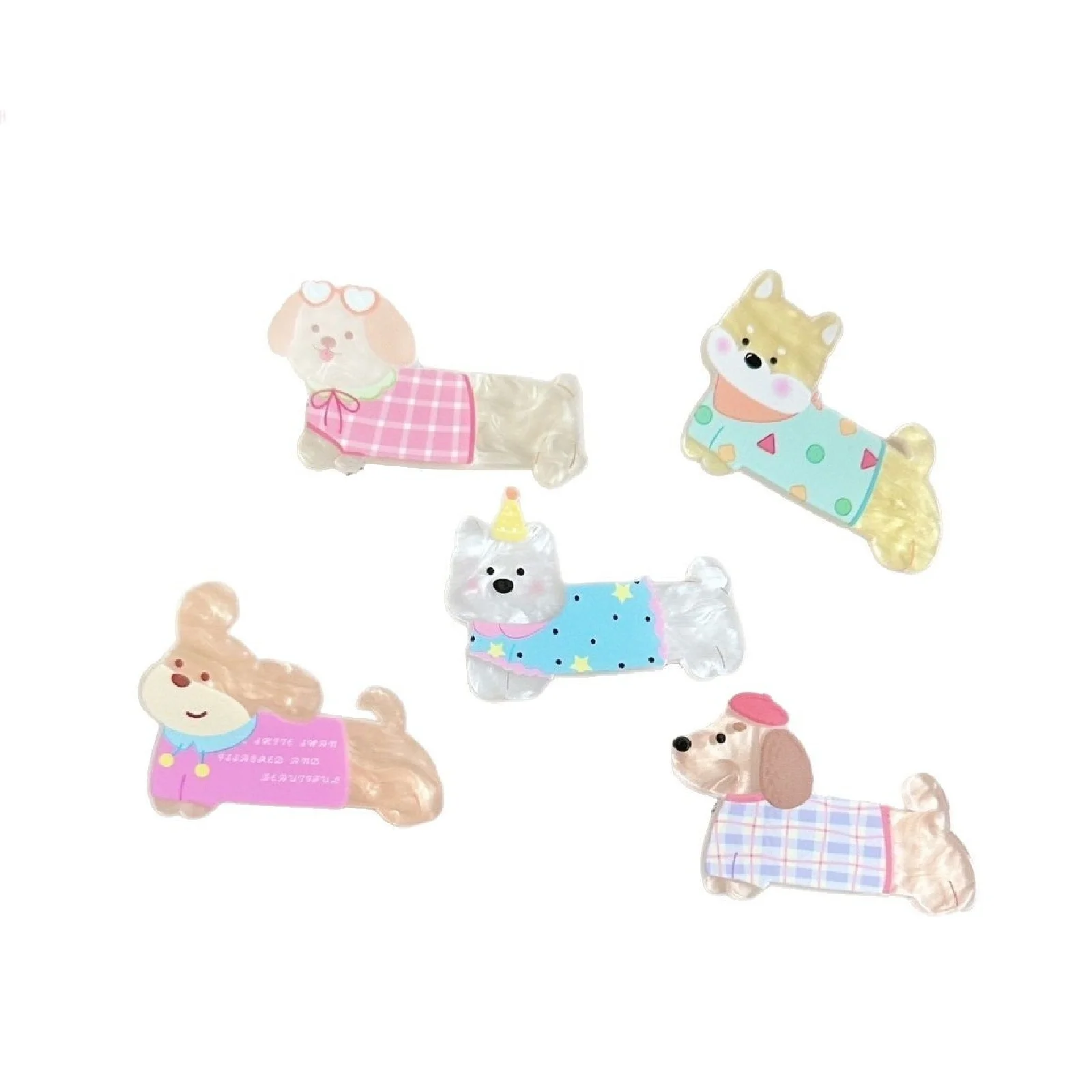 10pcs Hair Clips, Sweet, Laser, Kids, Girls Side Clips, Cute, Cartoon, Bangs Clips, Broken Hair, Duckbill Clips, Five Pairs Clip