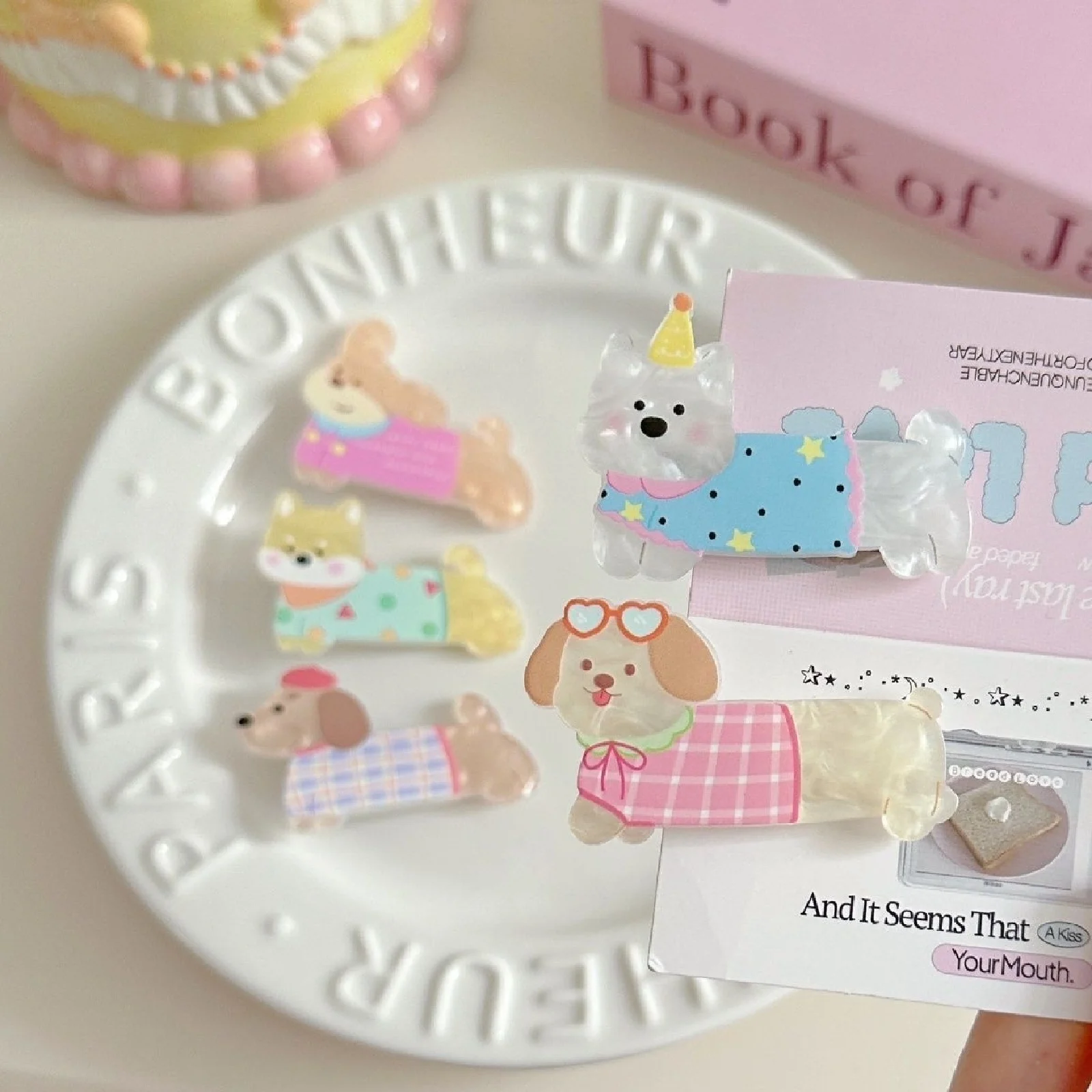 10pcs Hair Clips, Sweet, Laser, Kids, Girls Side Clips, Cute, Cartoon, Bangs Clips, Broken Hair, Duckbill Clips, Five Pairs Clip