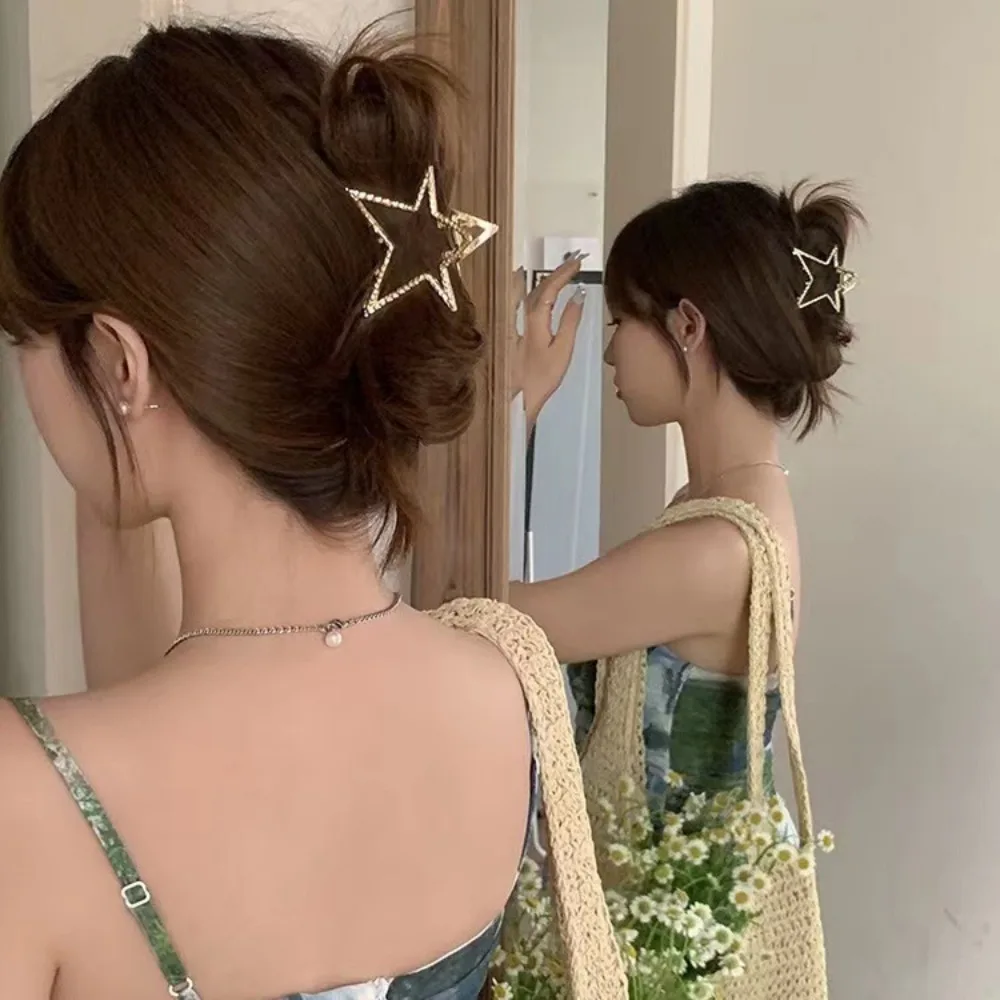 y2k Five-pointed Star New Trendy Metal Hair Claw Hairgrip Korean Hair Clip Crab Hairpin For Women Girl Hair Accessories Headwear