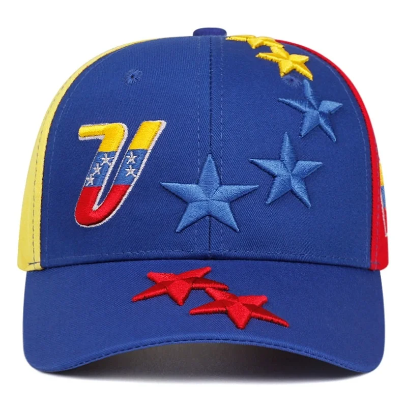 New designed High Quality Venezuela Cap Gorras Cotton Twill Baseball Cap Embroidery 7 Stars Logo Venezuelan Sports Women Men Hat
