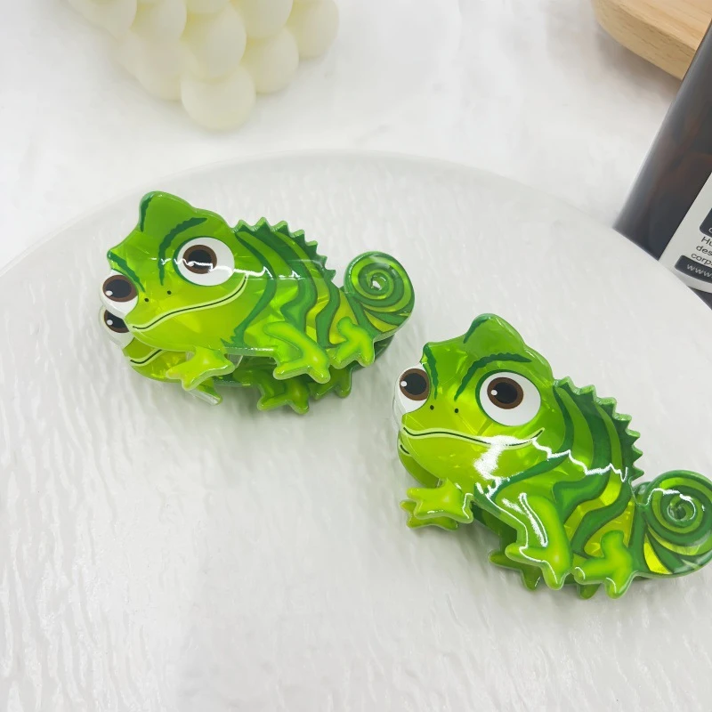 1pc new cartoon cute dinosaur green lizard hair clip back of the head hair clip shark clip