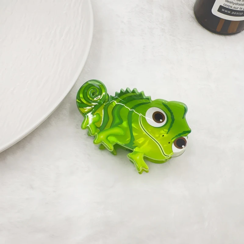 1pc new cartoon cute dinosaur green lizard hair clip back of the head hair clip shark clip