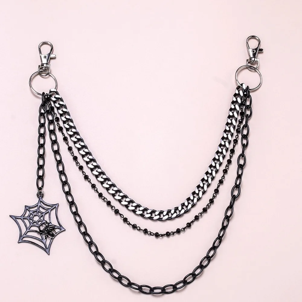Trendy Punk Metal Pants Chain Fashion Hip Hop Spider Web Pendant Waist Chain JEANS Chain Accessories Gifts For Men Women