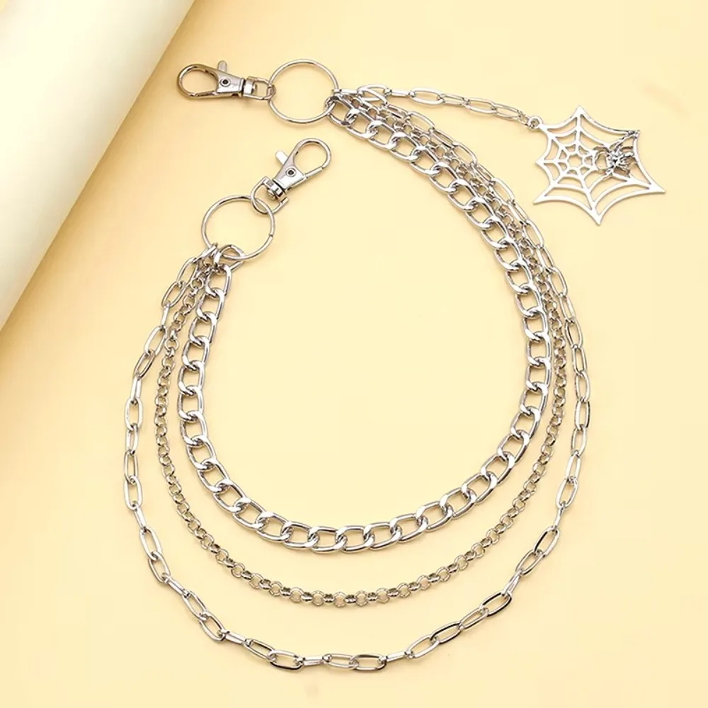 Trendy Punk Metal Pants Chain Fashion Hip Hop Spider Web Pendant Waist Chain JEANS Chain Accessories Gifts For Men Women