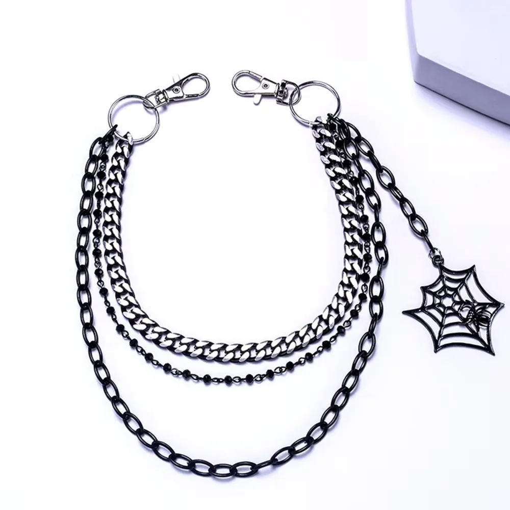 Trendy Punk Metal Pants Chain Fashion Hip Hop Spider Web Pendant Waist Chain JEANS Chain Accessories Gifts For Men Women