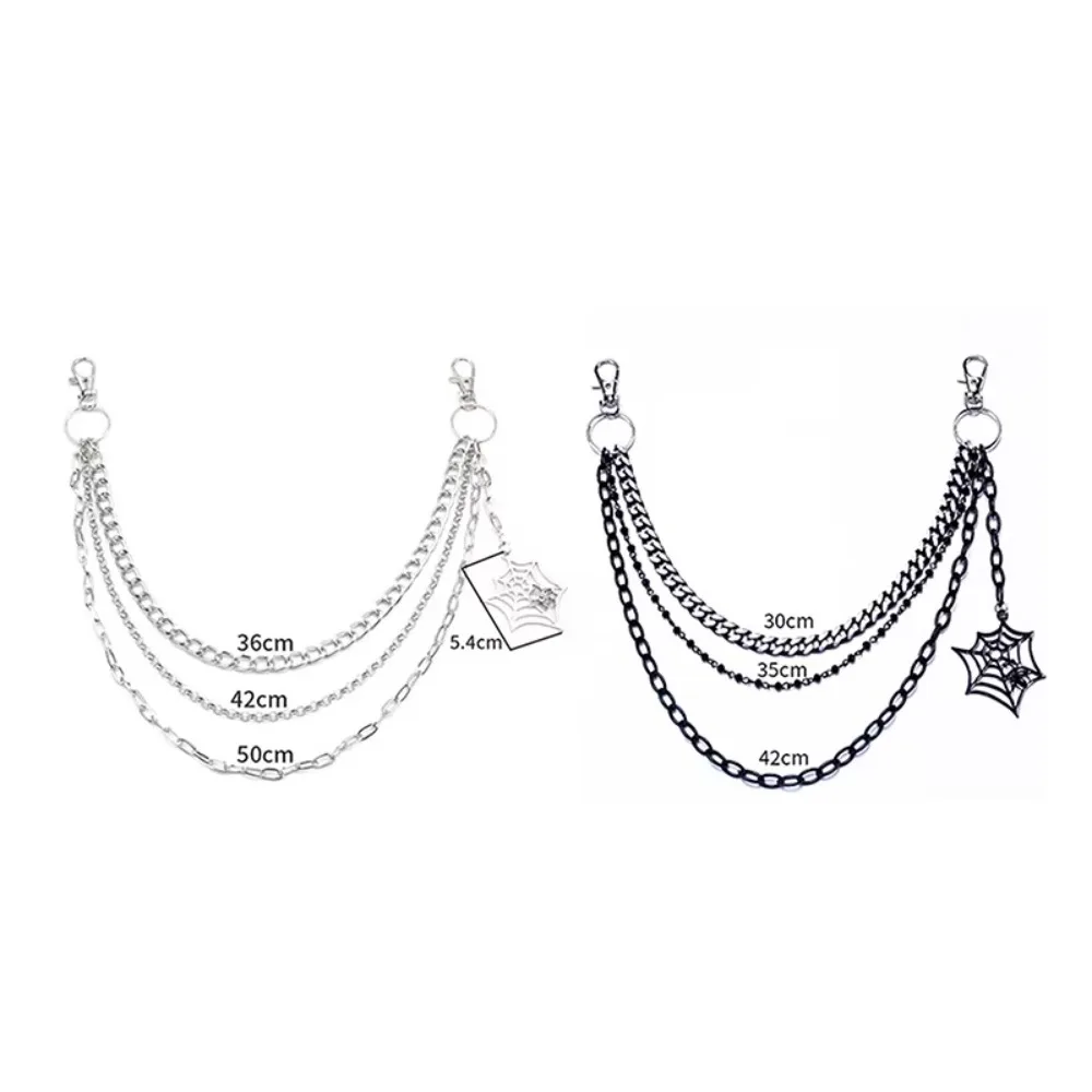 Trendy Punk Metal Pants Chain Fashion Hip Hop Spider Web Pendant Waist Chain JEANS Chain Accessories Gifts For Men Women