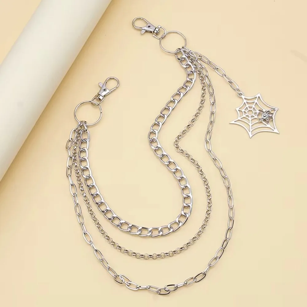 Trendy Punk Metal Pants Chain Fashion Hip Hop Spider Web Pendant Waist Chain JEANS Chain Accessories Gifts For Men Women